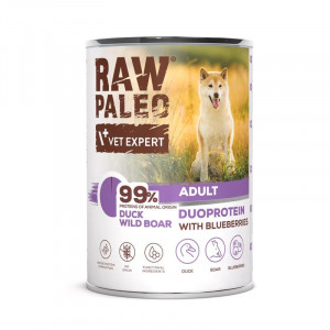 RAW PALEO DOG DUCK BOAR konservi suņiem Pīle, mežacūka 400g